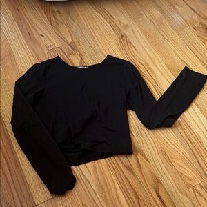 Sincerely Jules Black Fitted Crop Long Sleeve Tee